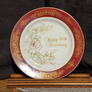 40th Wedding Anniversary Plate VTG